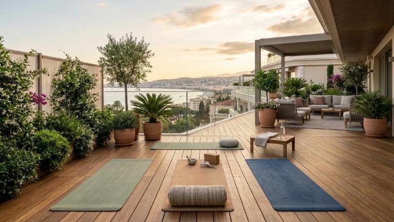Outdoor yoga space